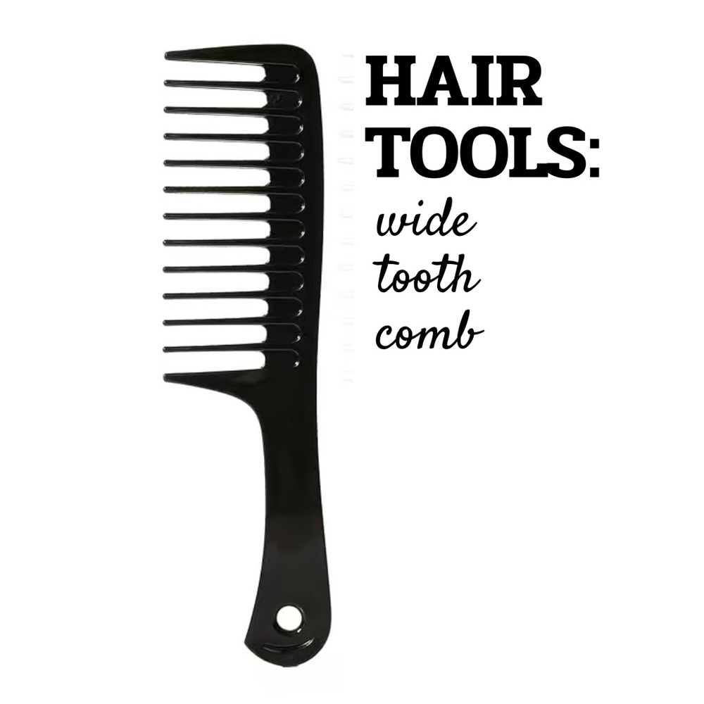 HAIR TOOL: Wide Tooth Comb, Black, perfect for Synthetic and Real Hair Wigs